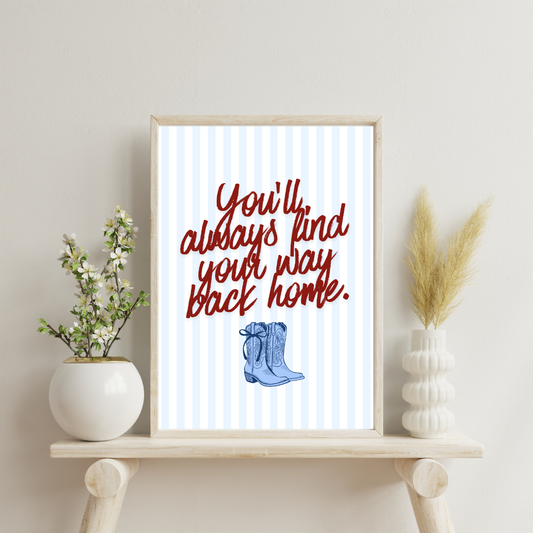 You’ll Always Find Your Way Back Home Wall Print