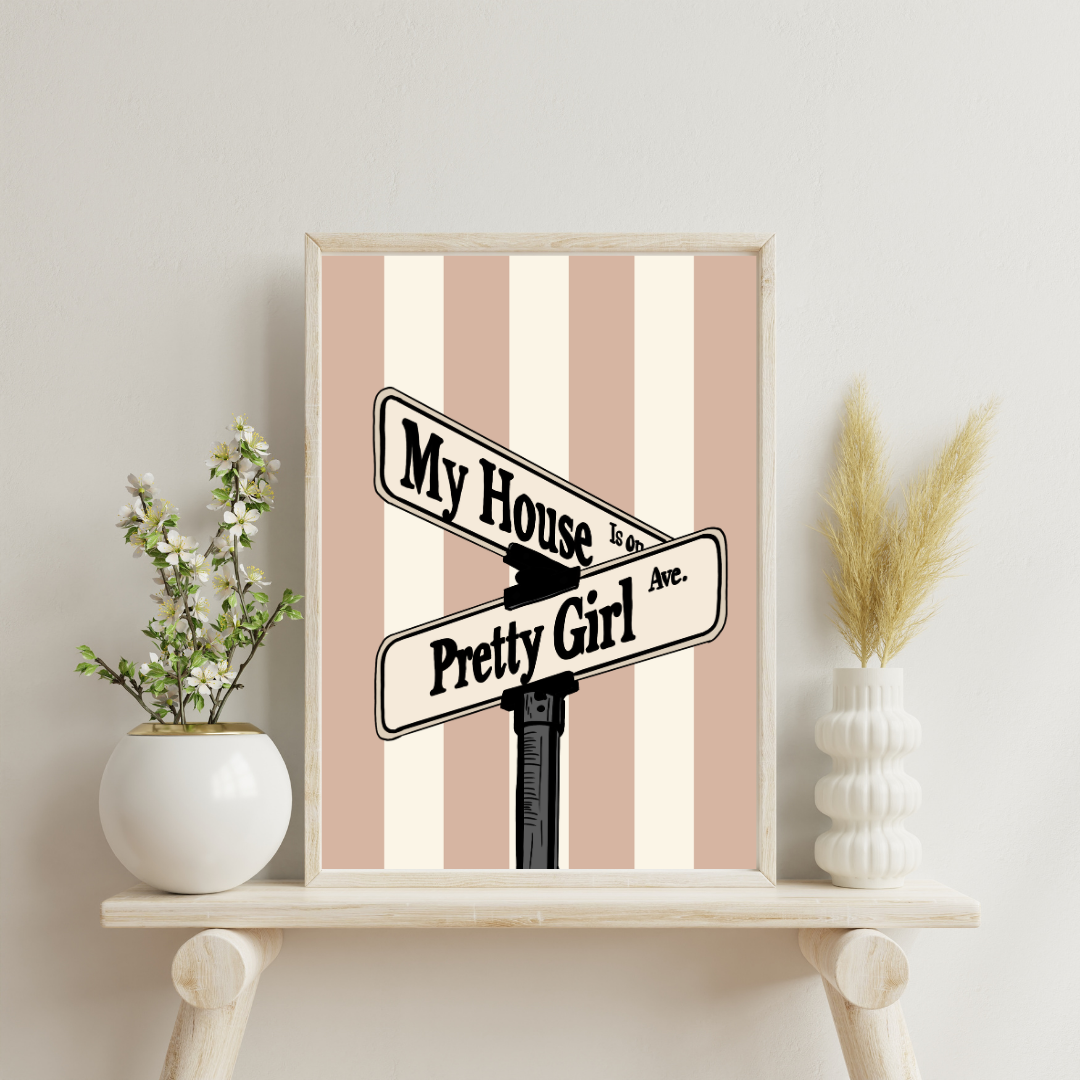 Pretty Girl Avenue Wall Print